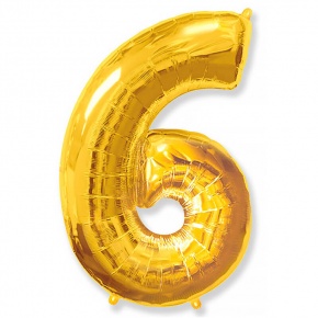 Шар гелиевый цифра 6 (40х102 см) в Озерах