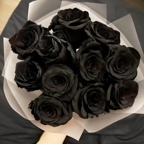 Букет "Черная королева" из 11 черных роз Эквадор (60 см) в Озерах
