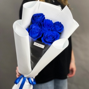 Букет из 5 синих роз Эквадор в Озерах