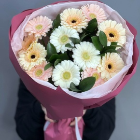 Букет из 13 белых гербер микс в Озерах