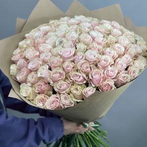 Букет из 101 розы Пинк Мондиаль Эквадор (60 см) в Озерах