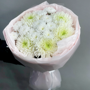 Букет из микса белых хризантем Магнум  в Озерах