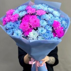 Букет "Матильда" из 15 кустовых хризантем в Озерах