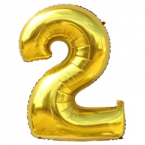Шар гелиевый цифра 2 (40х102 см) в Озерах