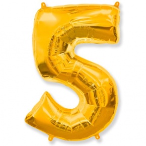 Шар гелиевый цифра 5 (40х102 см) в Озерах