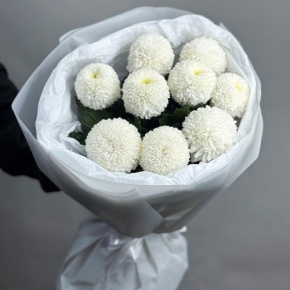Букет из 9 белых хризантем Момоко в Озерах