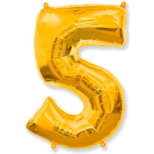 Шар гелиевый цифра 5 (40х102 см) в Озерах