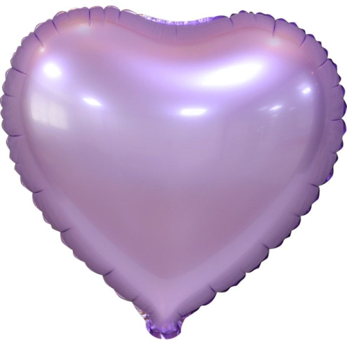 Сердце сиреневое фольгированный шар с гелием (45 см) в Озерах